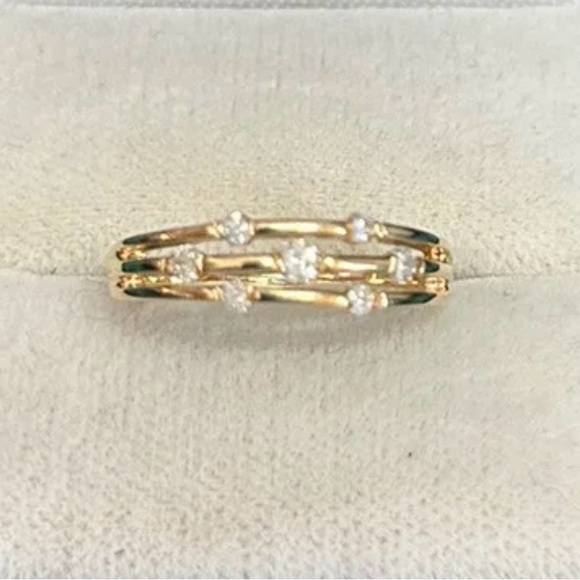 10K Gold Diamond Satellite Ring 💫 Multi Band Celestial Orbit 💫 - Picture 2 of 9